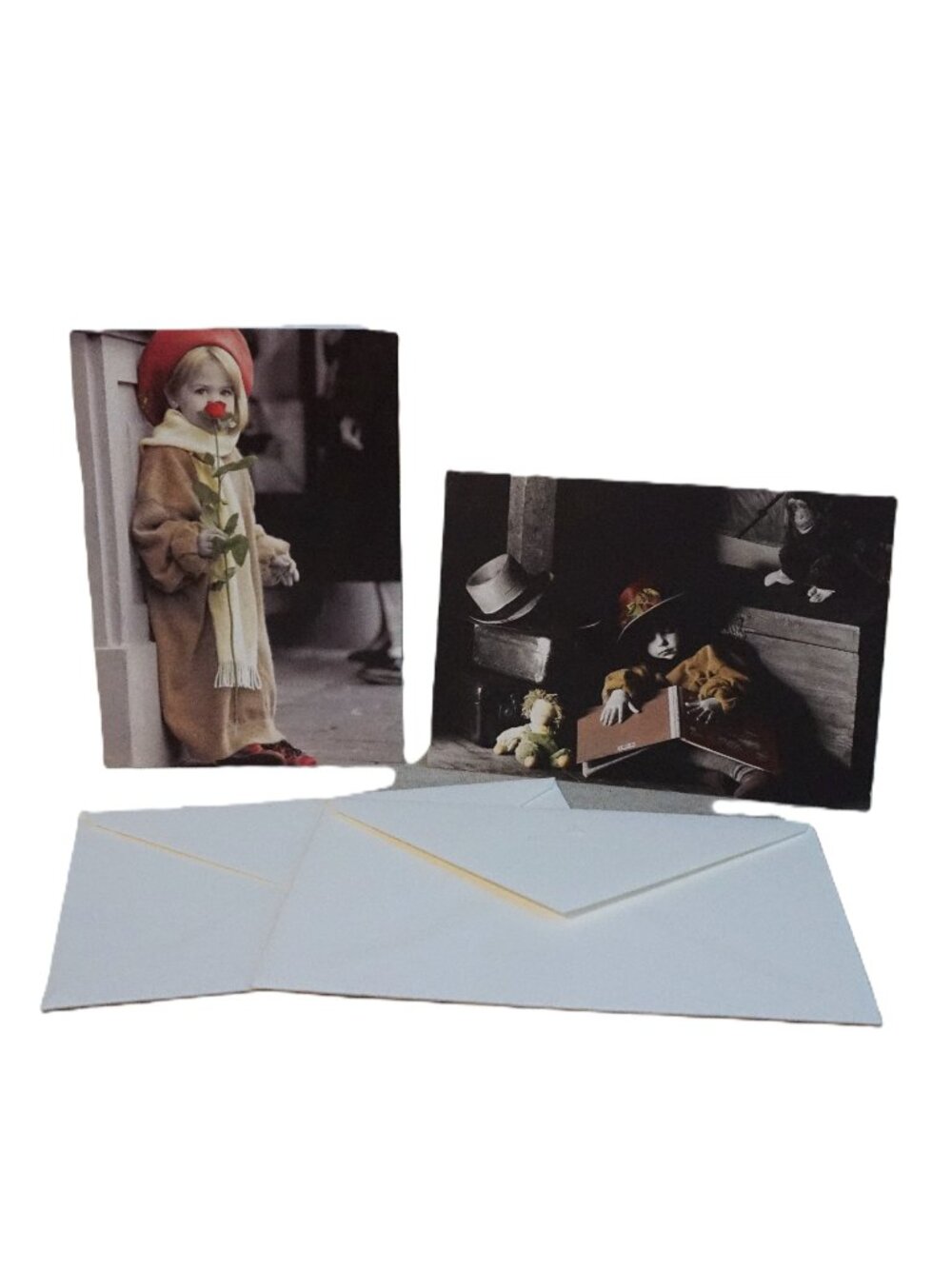 Hallmark Vintage Impromptu Set of 2 Note Cards Black & White Splashes of Color